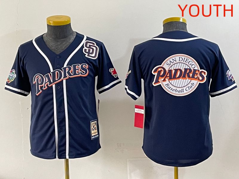 Youth 2025 San Diego Padres Blank Blue Throwback Game Nike MLB Jersey style 21->youth mlb jersey->Youth Jersey